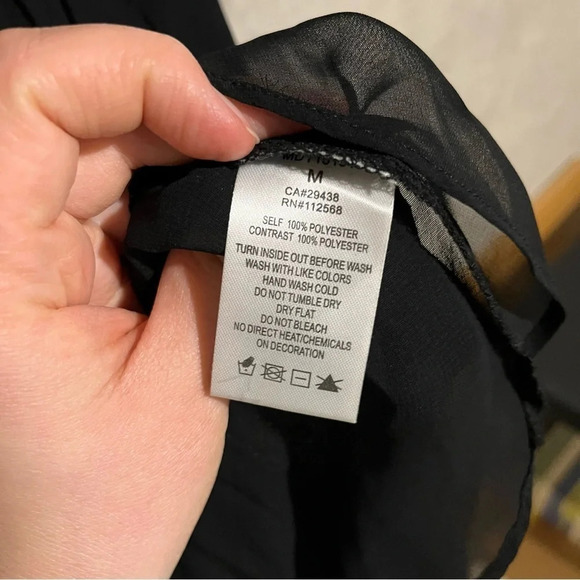 Miss Me Black High Low Tie Up Open Back Beaded Tank Top Blouse Sz M - NWT - Picture 4 of 10